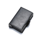 portefeuille en cuir avec protection RFID et double mécanisme d'éjection de cartes