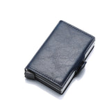 portefeuille en cuir avec protection RFID et double mécanisme d'éjection de cartes