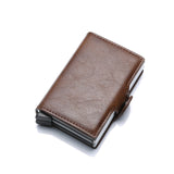 portefeuille en cuir avec protection RFID et double mécanisme d'éjection de cartes