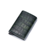 portefeuille en cuir croco style, avec protection RFID et mécanisme d'éjection de cartes